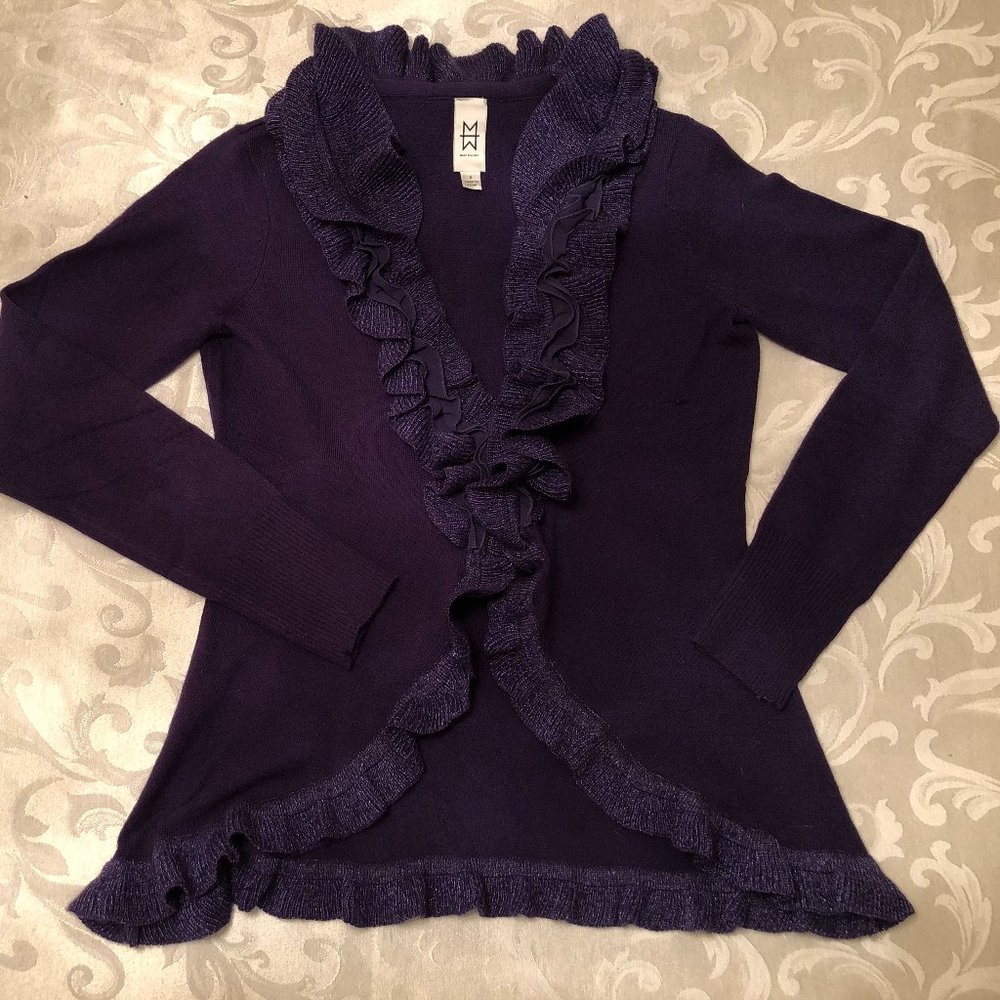 Marc Bouwer Purple Ruffled Sweater